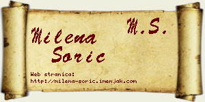 Milena Šorić vizit kartica